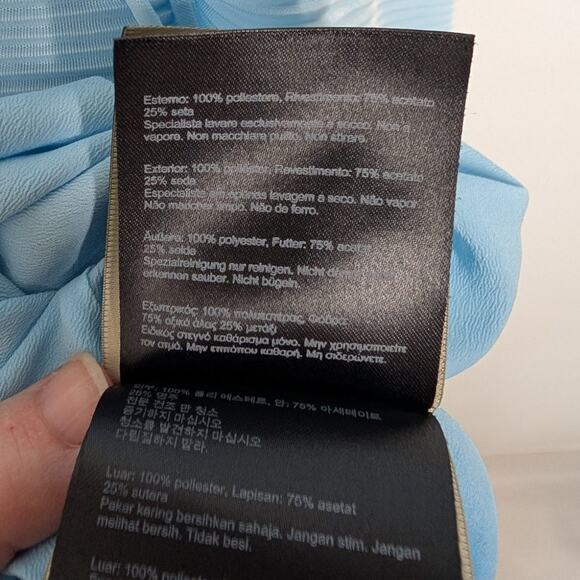 Roland Mouret Ballard Plisse Draped Gown Plunge Neckline Blue Dress Size 6 - Picture 11 of 14